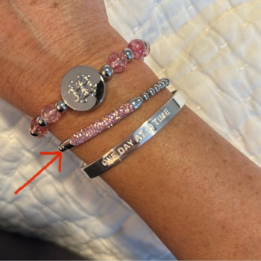 Rustic Cuff Breast Cancer Pink Pave Bracelet - New!